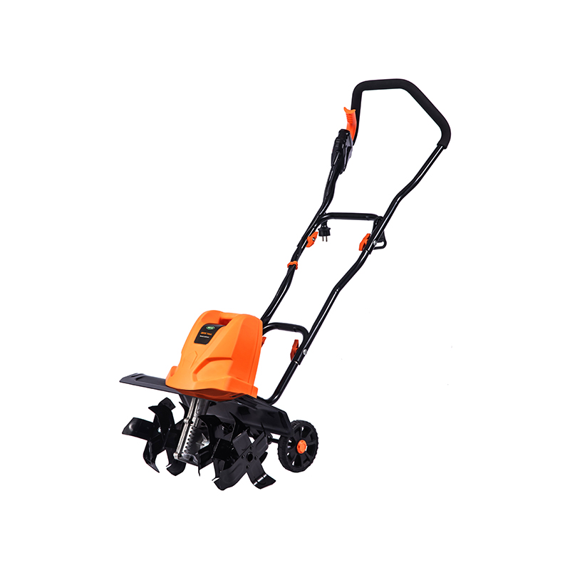 OT7A503 Electric Tiller China Garden Tool 1500W 6 تیغه قابل تنظیم با چرخ قابل جابجایی تاشو